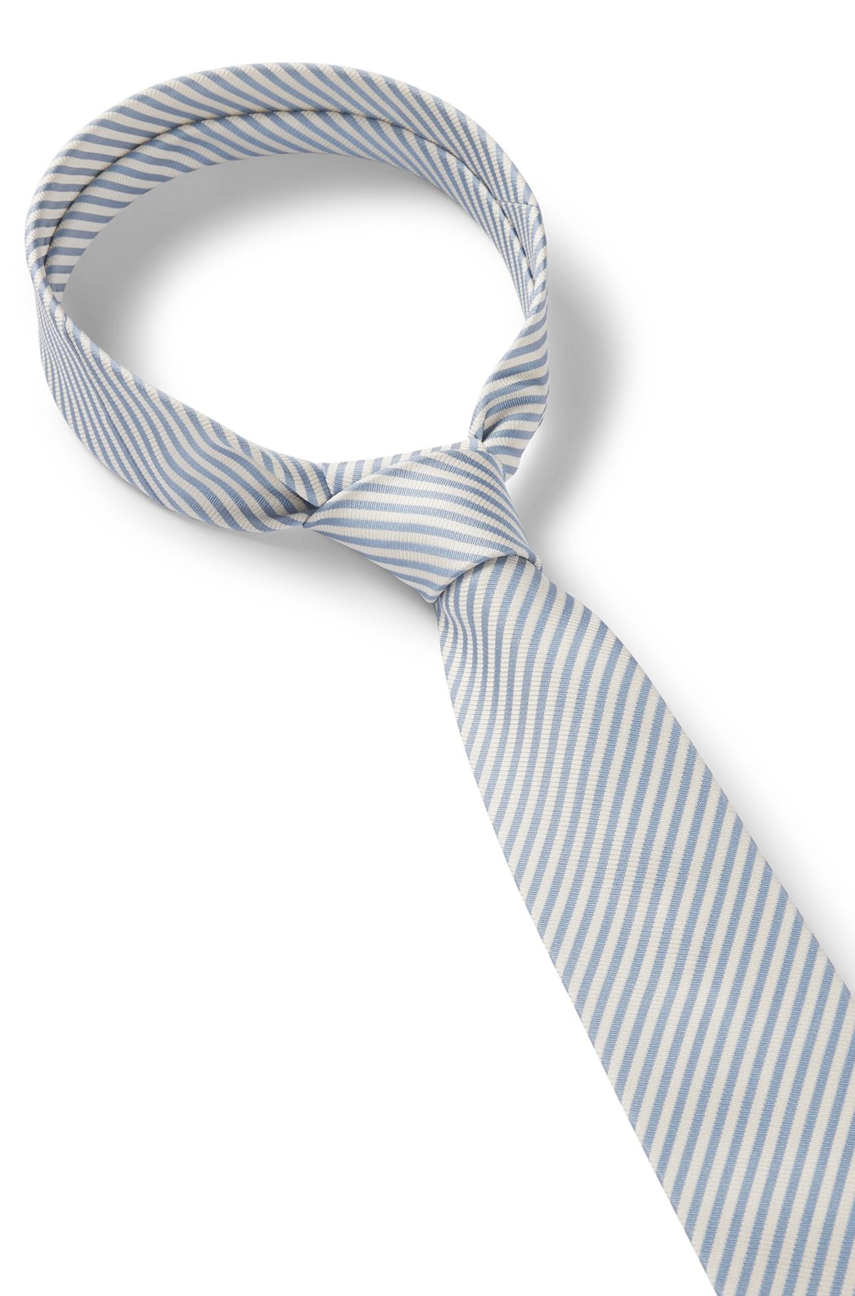 ITALIAN-SILK TIE WITH DIAGONAL STRIPE - 6