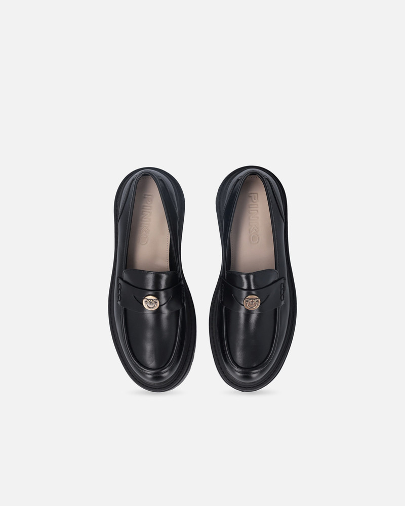 LEATHER MOCCASINS WITH LOVE BIRDS LOGO 9