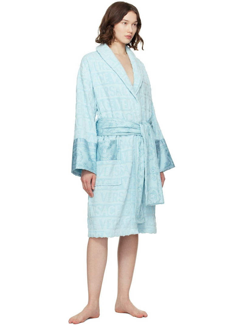 VERSACE Blue 'I Heart Baroque' Bathrobe outlook