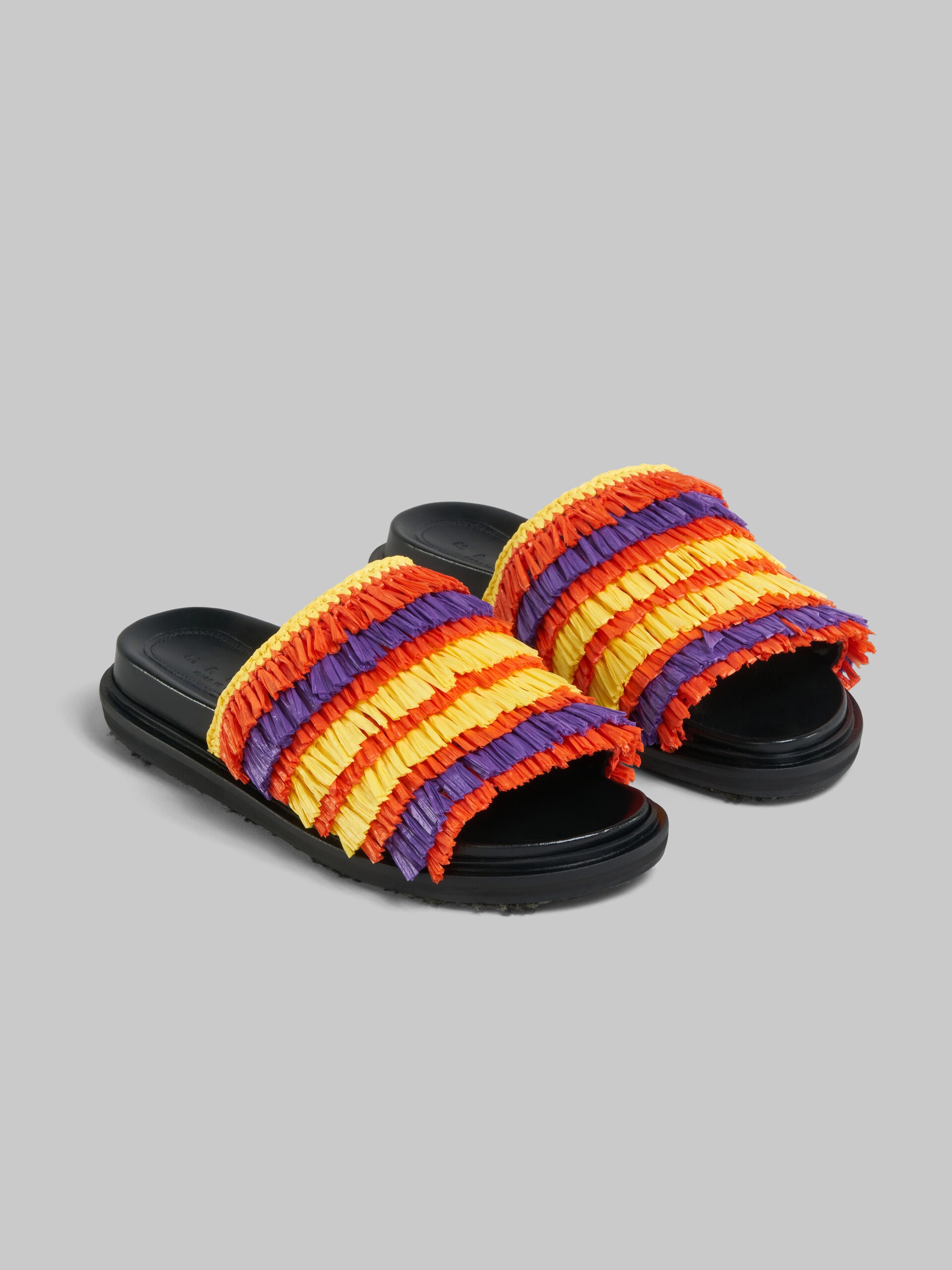 MULTICOLOURED FRINGE SLIDE SANDAL - 5