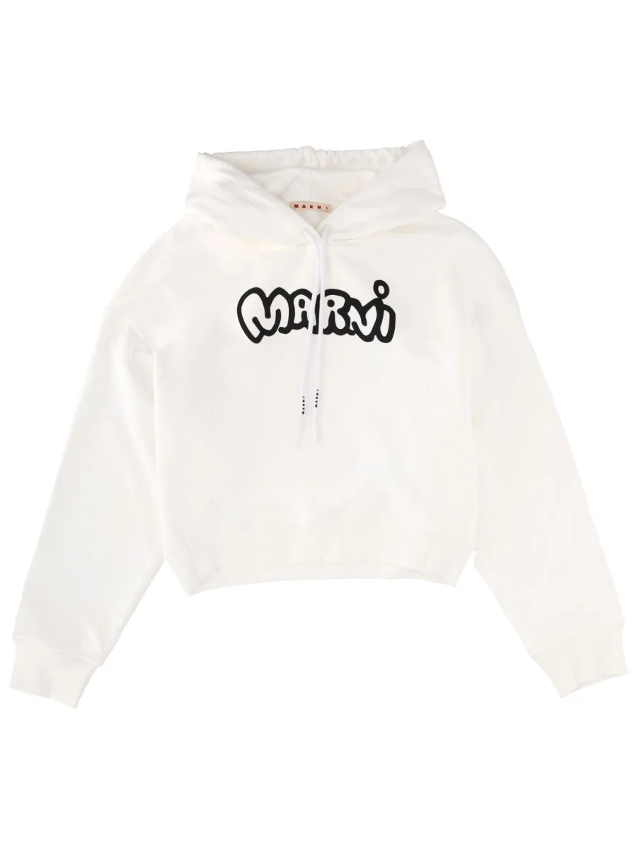 SWEATSHIRT WITH LOGO AND HOOD - 1