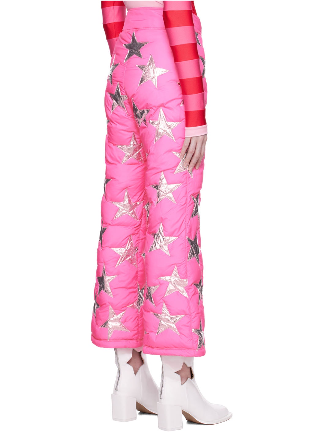 Pink Embellished Puffer Trousers - 3