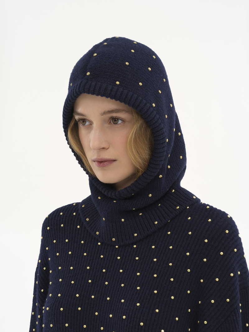 THE CHLOÉ CABOCHON KNIT BALACLAVA IN WOOL & CASHMERE 5
