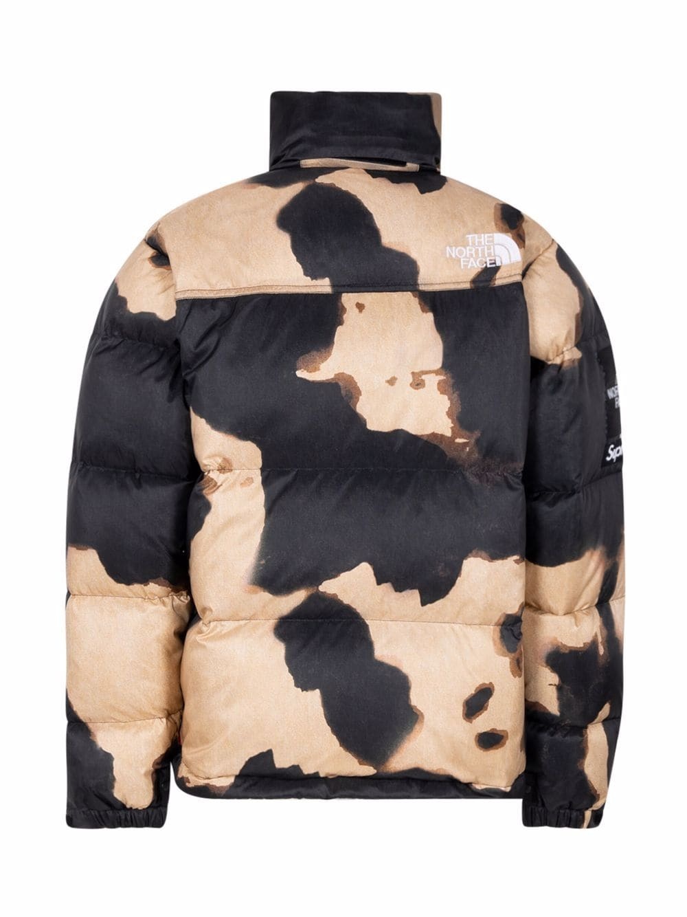 x TNF bleached denim print Nuptse jacket - 2