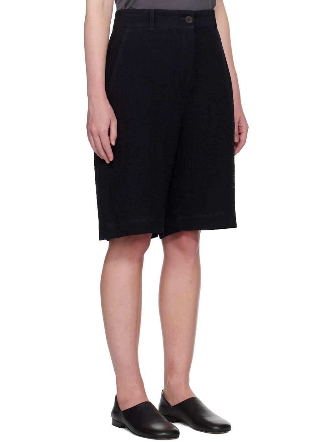 Navy Luna Linen Shorts - 2