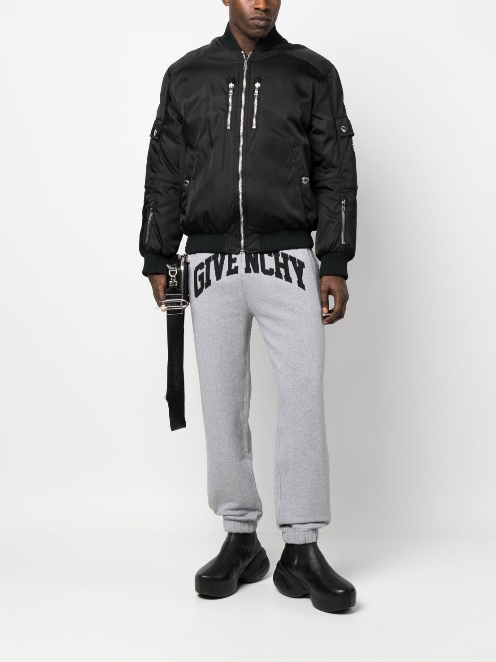 logo-patches cotton track pants - 2