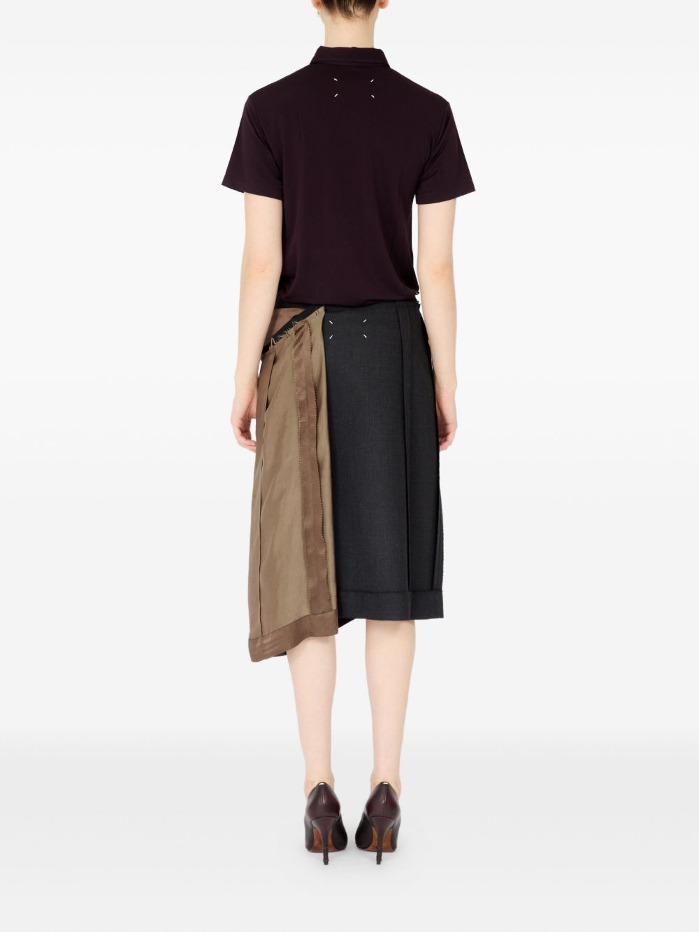 asymmetrical panelled skirt - 4