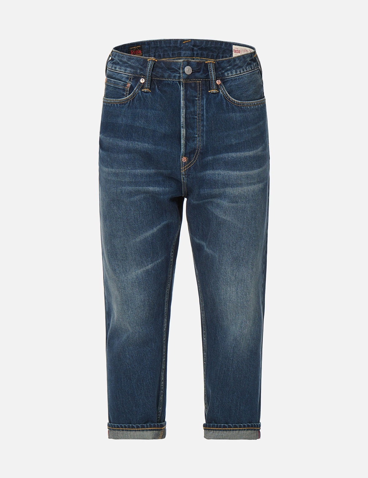 BI-COLOR SEAGULL PRINT CROPPED FIT JEANS #2027 - 1