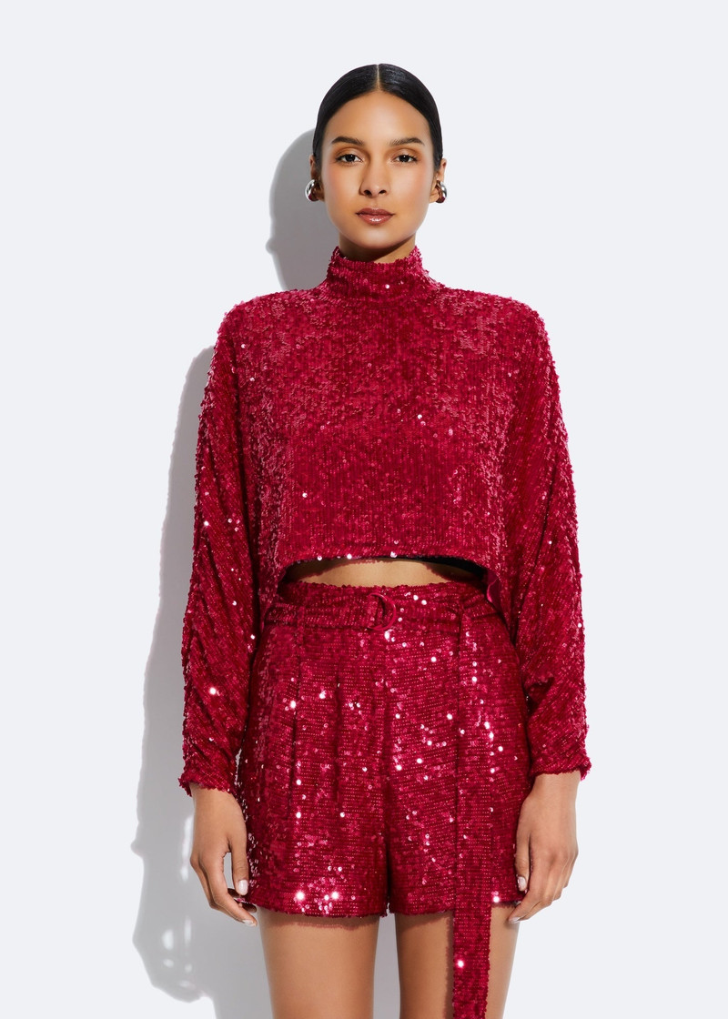 LAPOINTE Sequin Caftan Top outlook