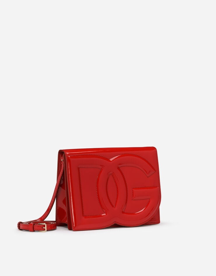 Patent leather crossbody bag with logo - 3
