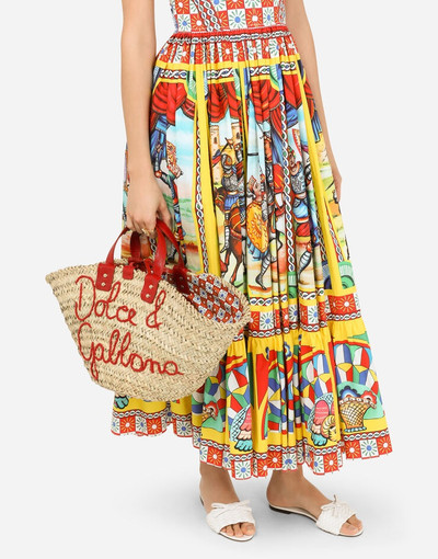 Dolce & Gabbana Straw Kendra bag with embroidery outlook