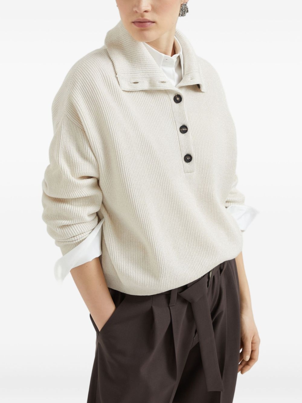 Vanisé knitted polo top - 4