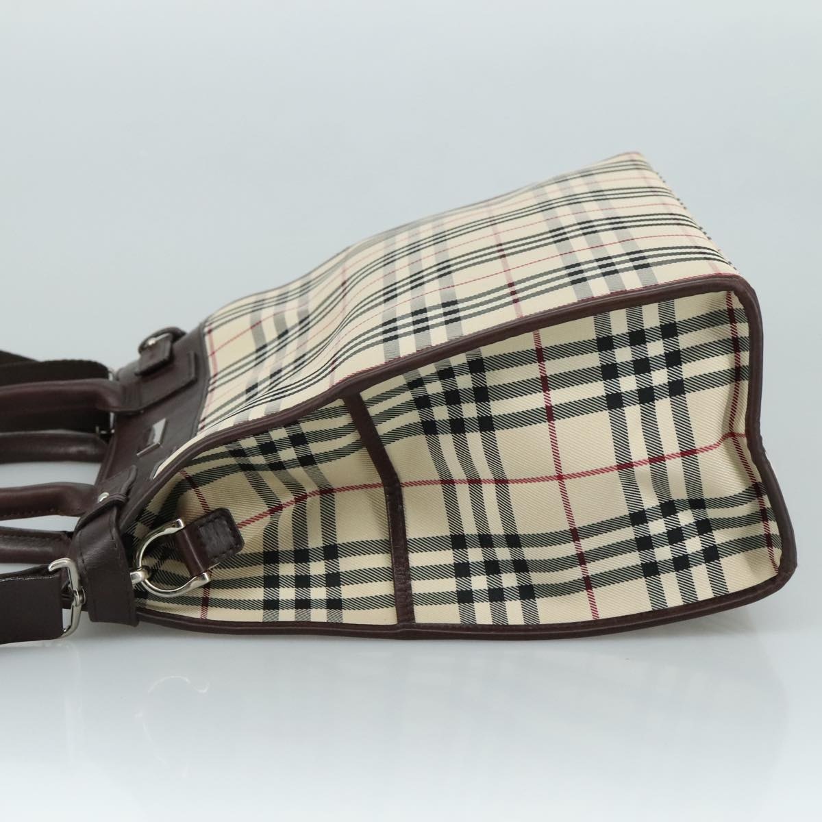 Burberry Nova Check Hand Bag Canvas Beige - 5