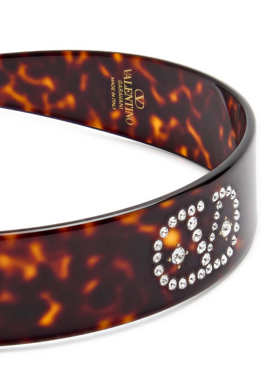 Valentino Garavani Crystal-embellished Vlogo Headband - 3