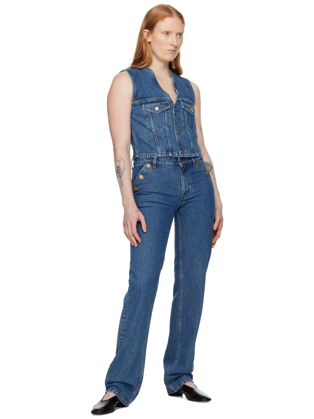 Blue Classic Straight Jeans - 4