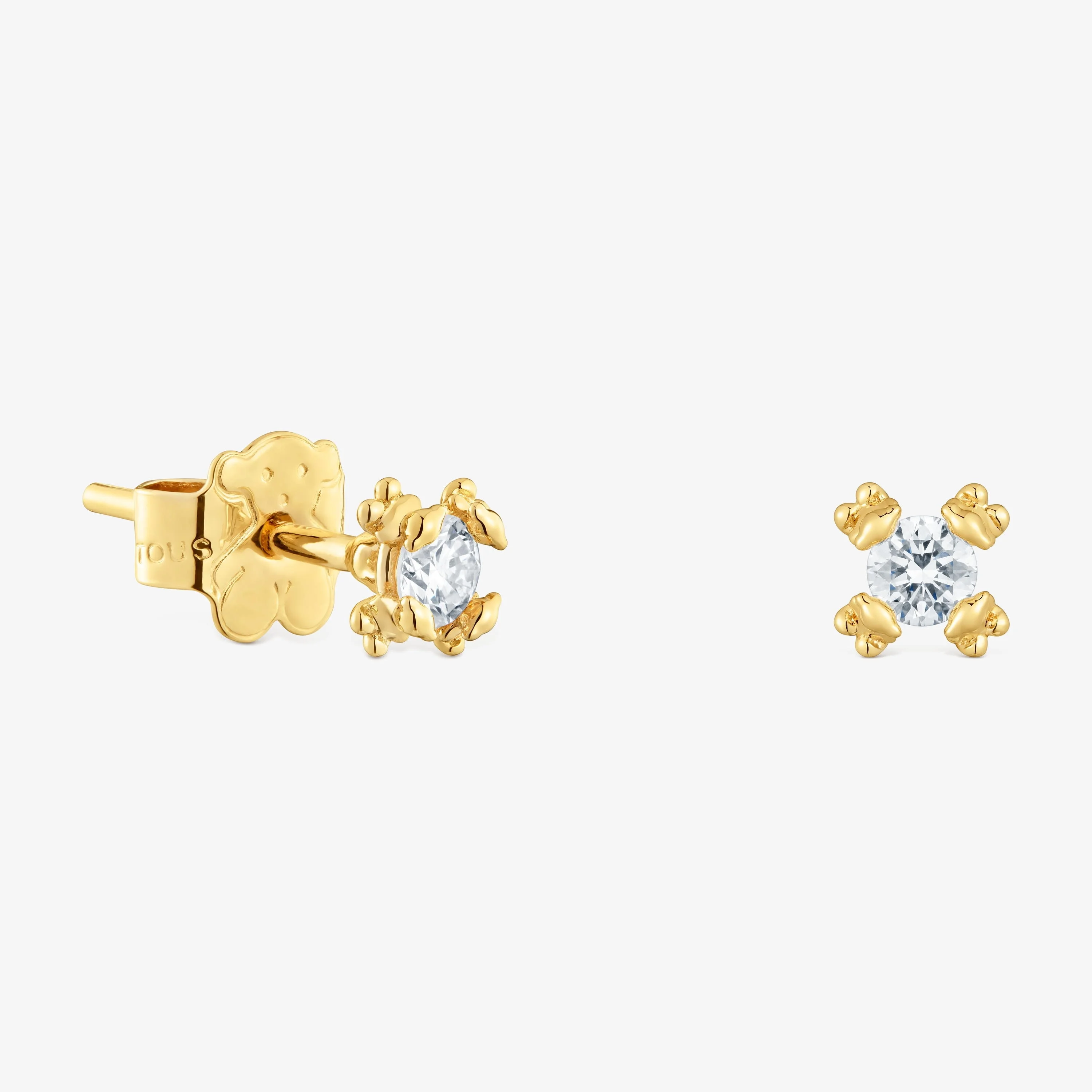 4 mm 18K gold vermeil Earrings with lab-grown diamonds Color Pills - 1