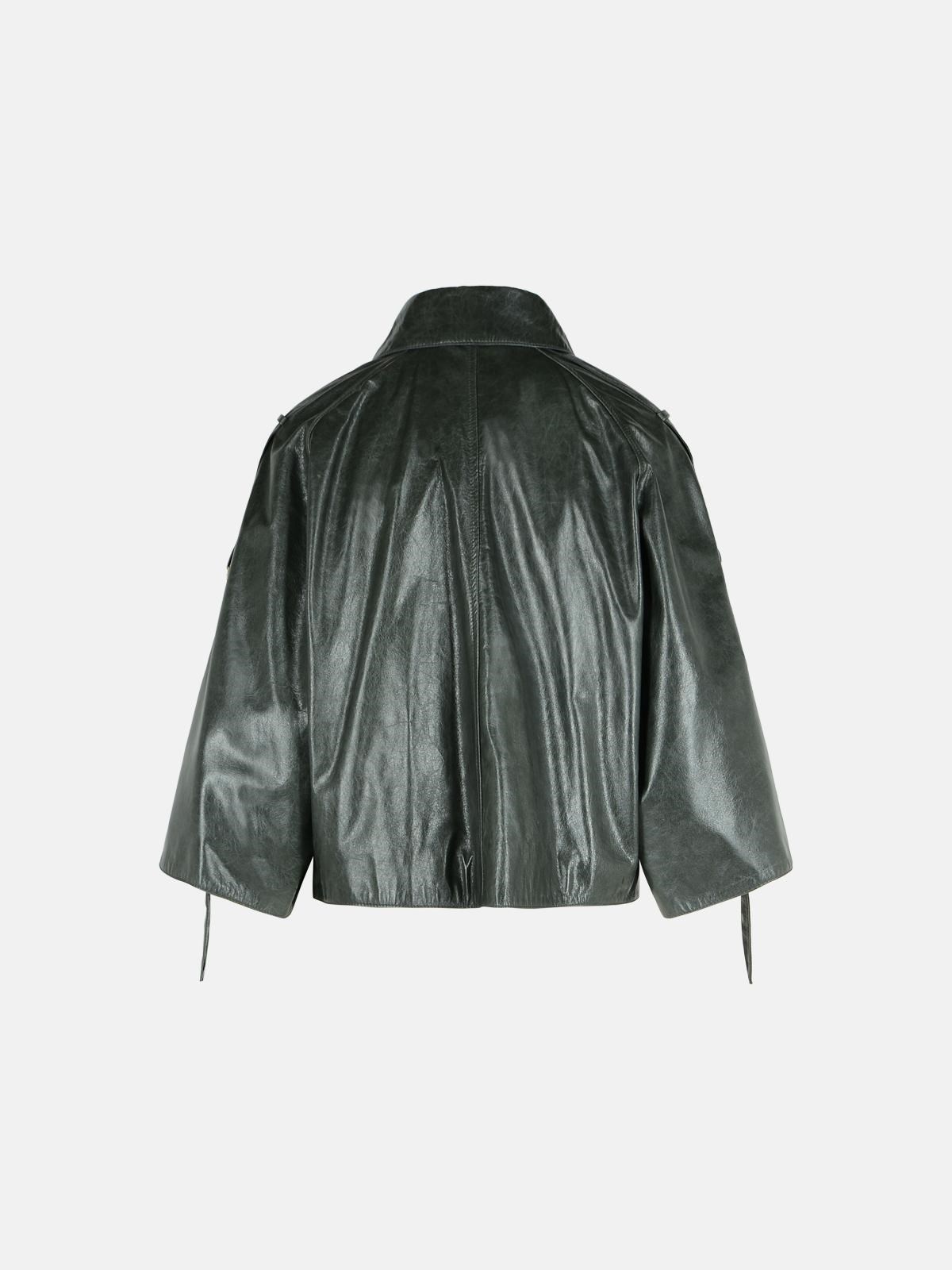 'TENACE' GREY LEATHER JACKET - 3