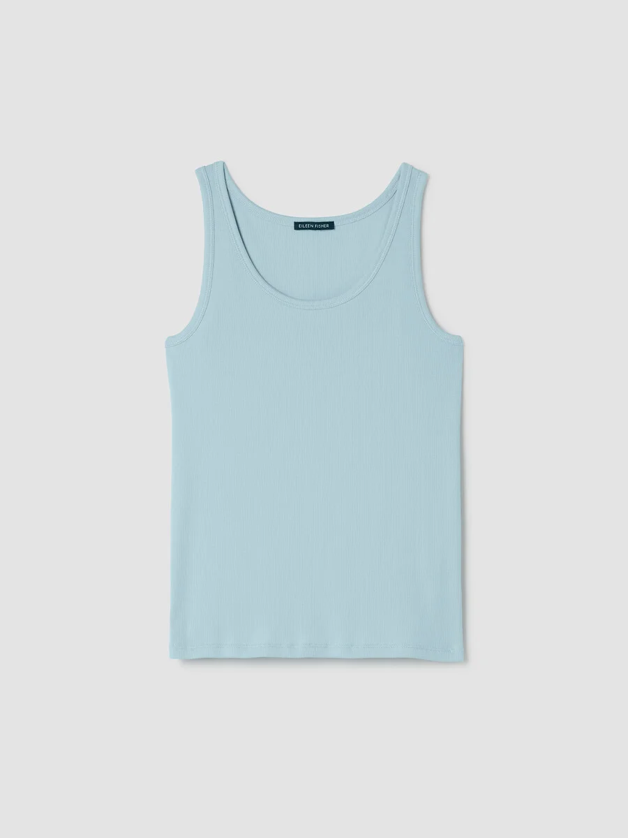 Organic Cotton Stretch Rib Slim Tank - 1