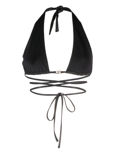 VERSACE Greca-detailed triangle bikini top outlook
