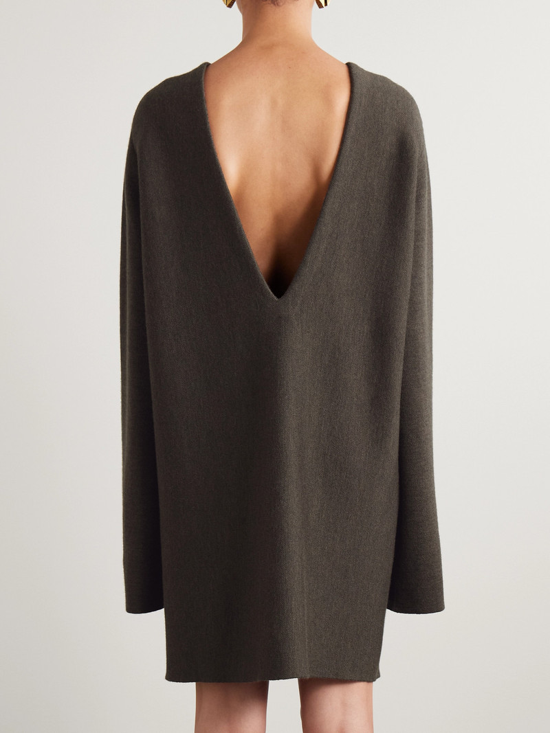 Elle wool-blend mini dress Dark brown 3