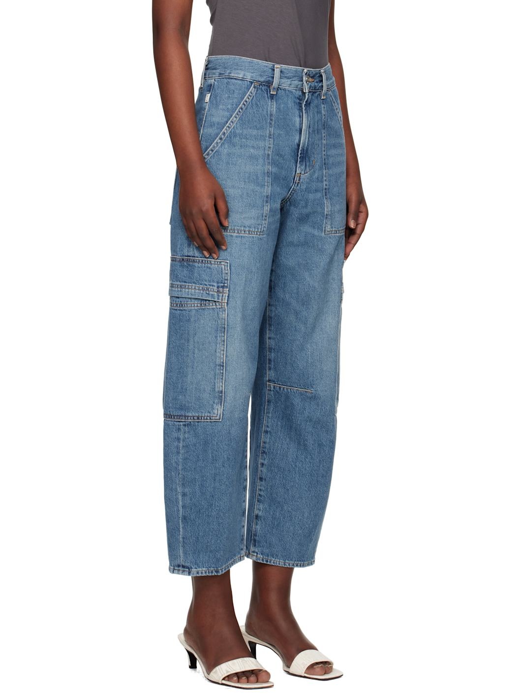 Blue Marcelle Low Slung Easy Cargo Jeans - 2