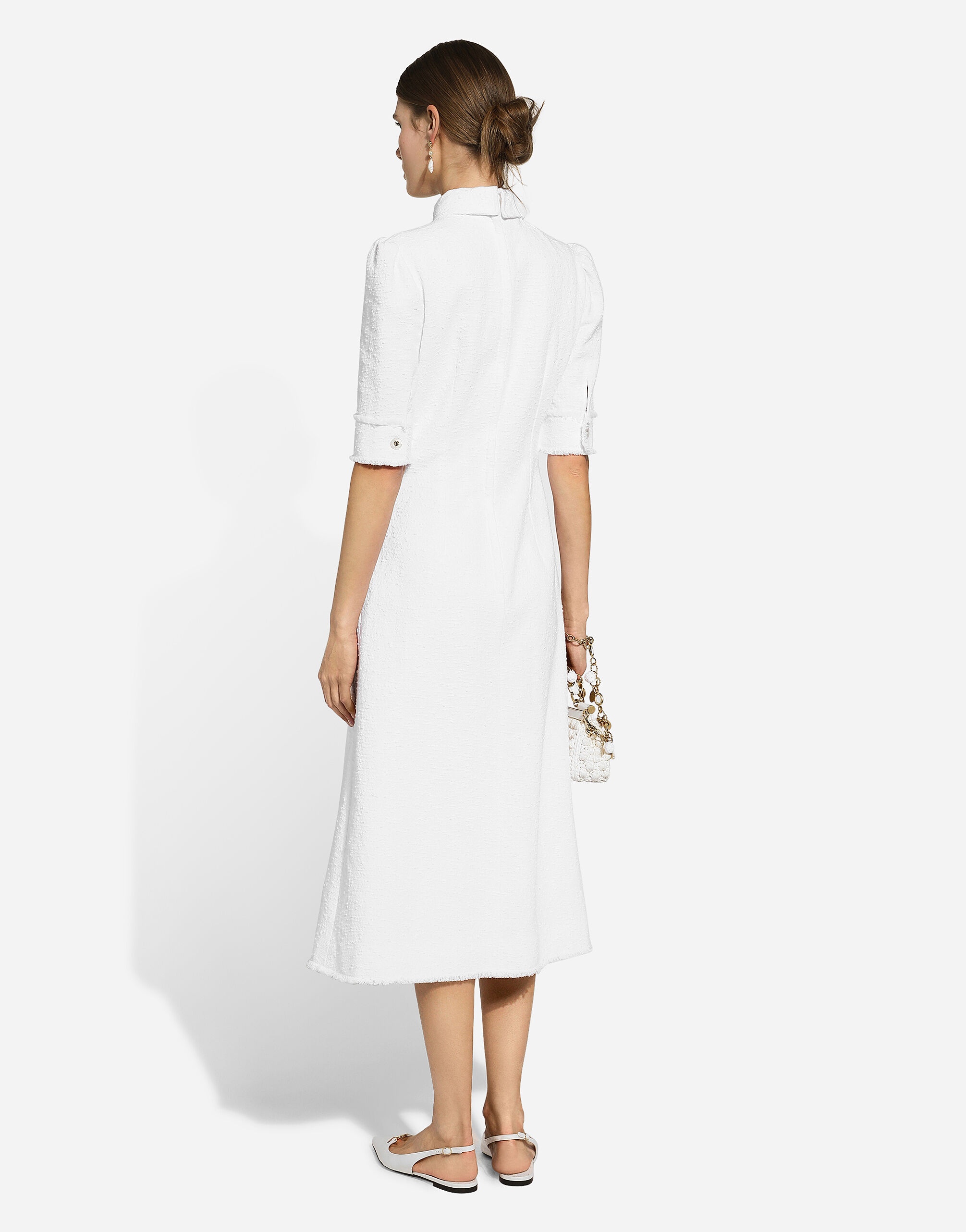Cotton raschel tweed calf-length dress - 3
