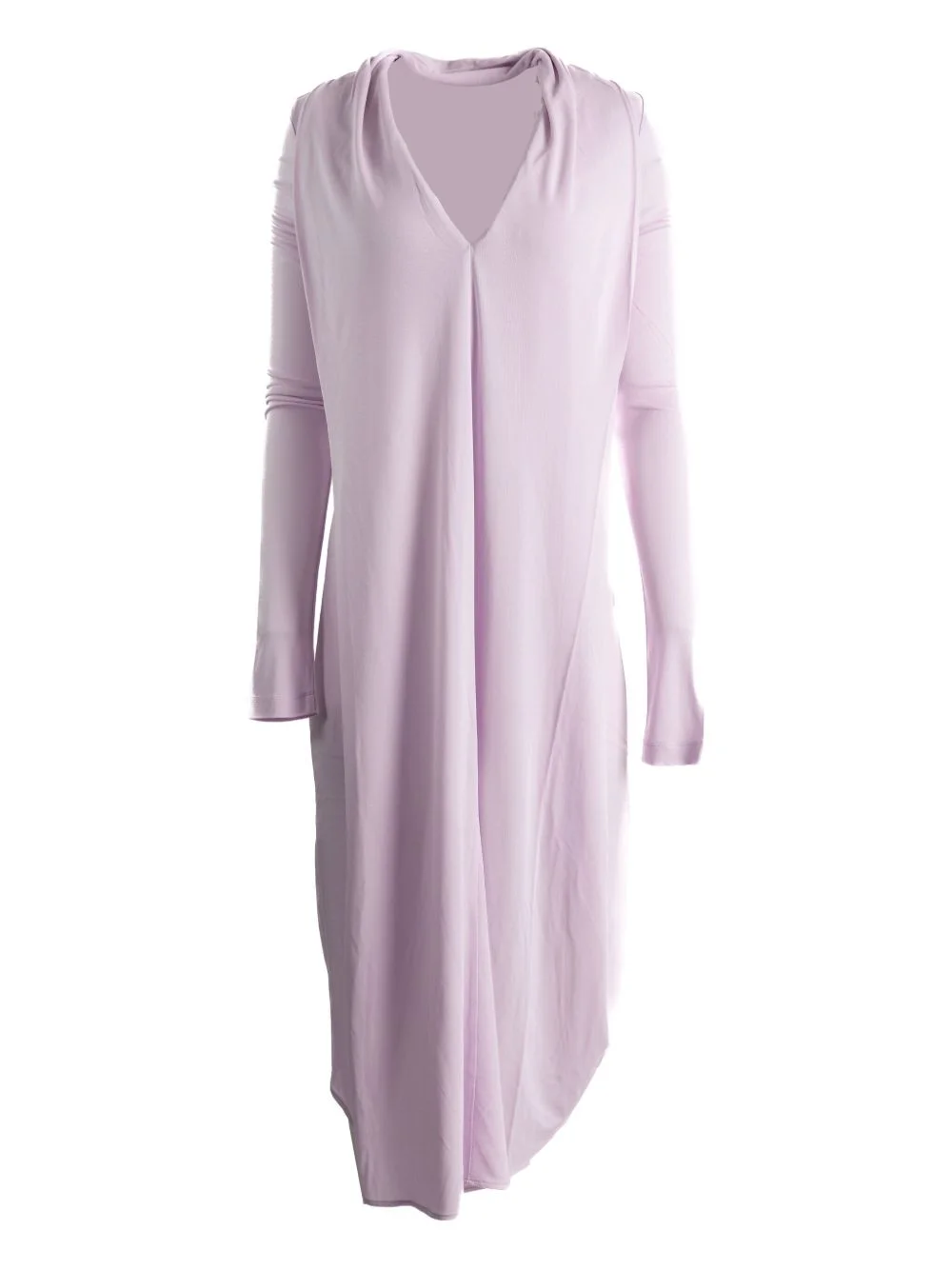 v-neck long-sleeve midi dress - 1