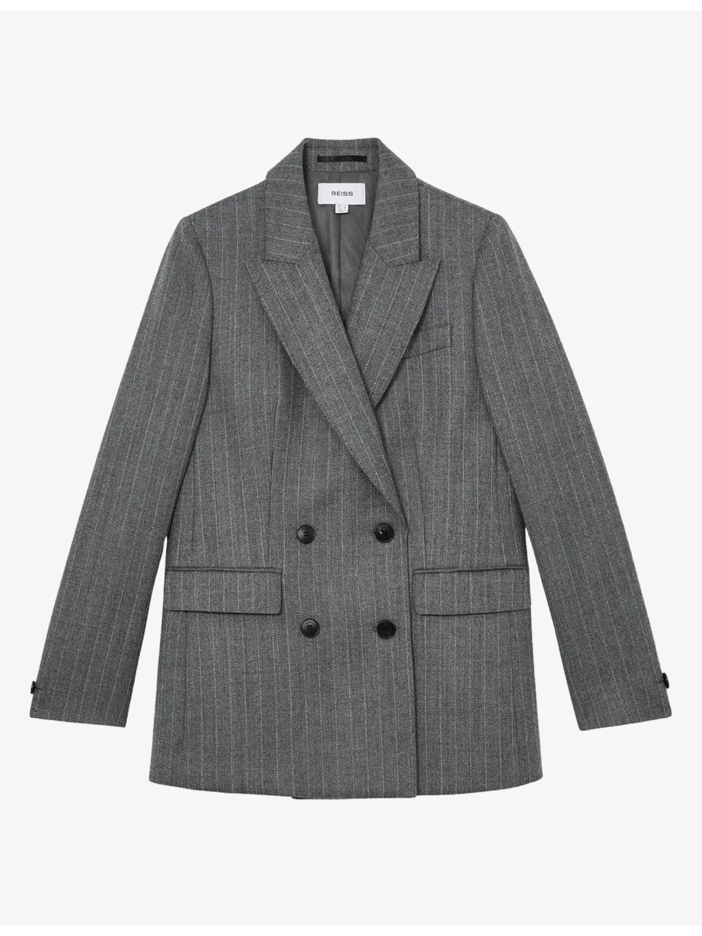 Astrid Pinstripe Double-Breasted Wool Blazer - 1