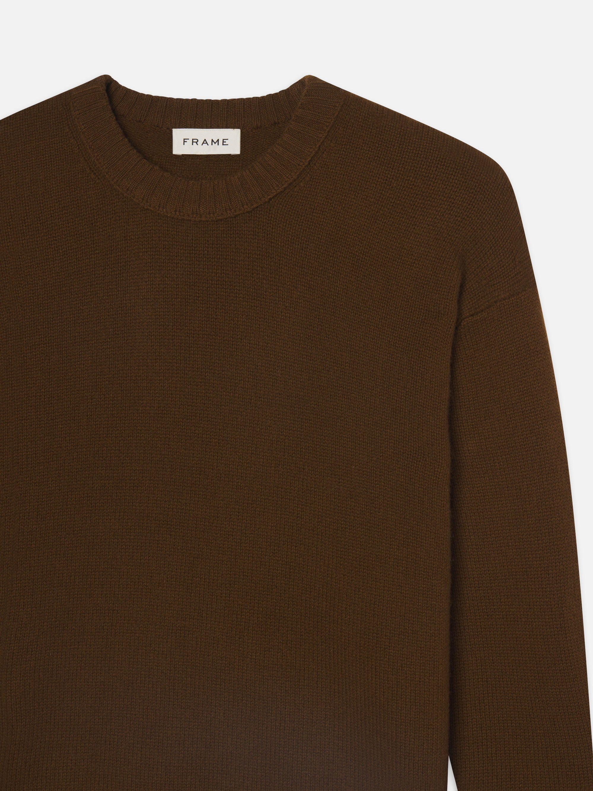 Cashmere Crewneck Sweater in Dark Camel - 5