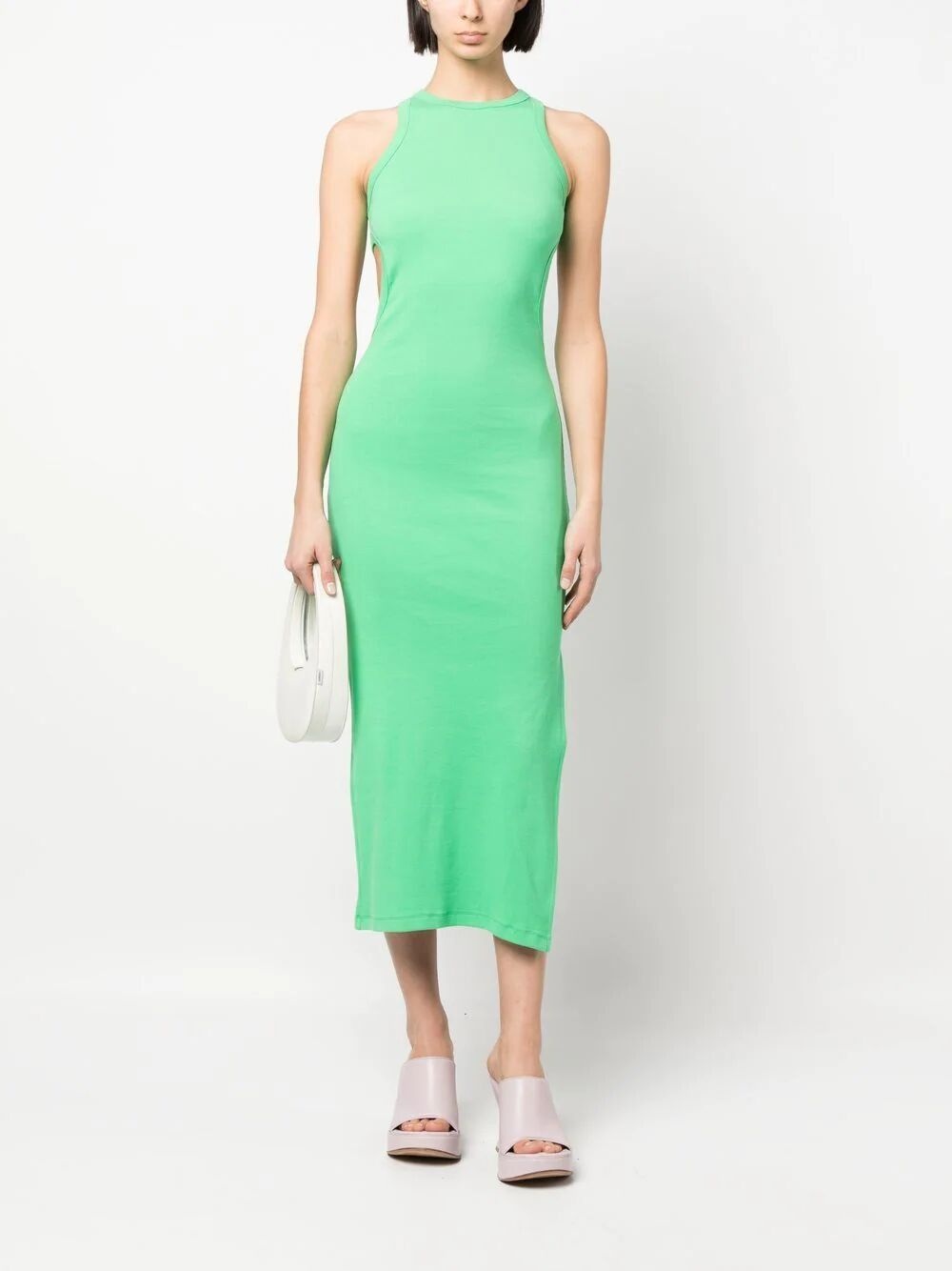 MSGM Ribbed stretch cotton midi sheathe dress | REVERSIBLE