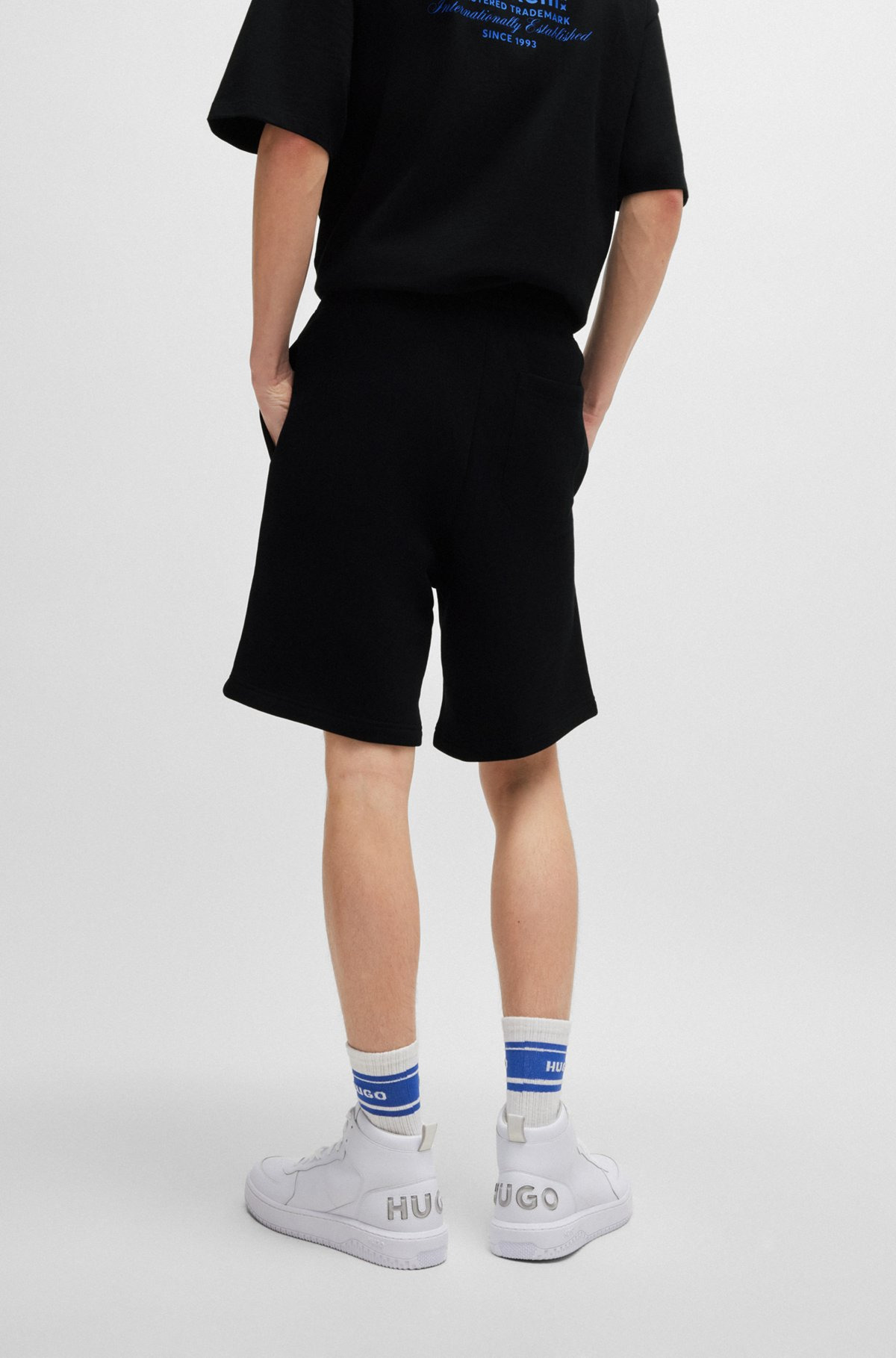 LOOSE-FIT SHORTS IN COTTON TERRY WITH LOGO PRINT - 5