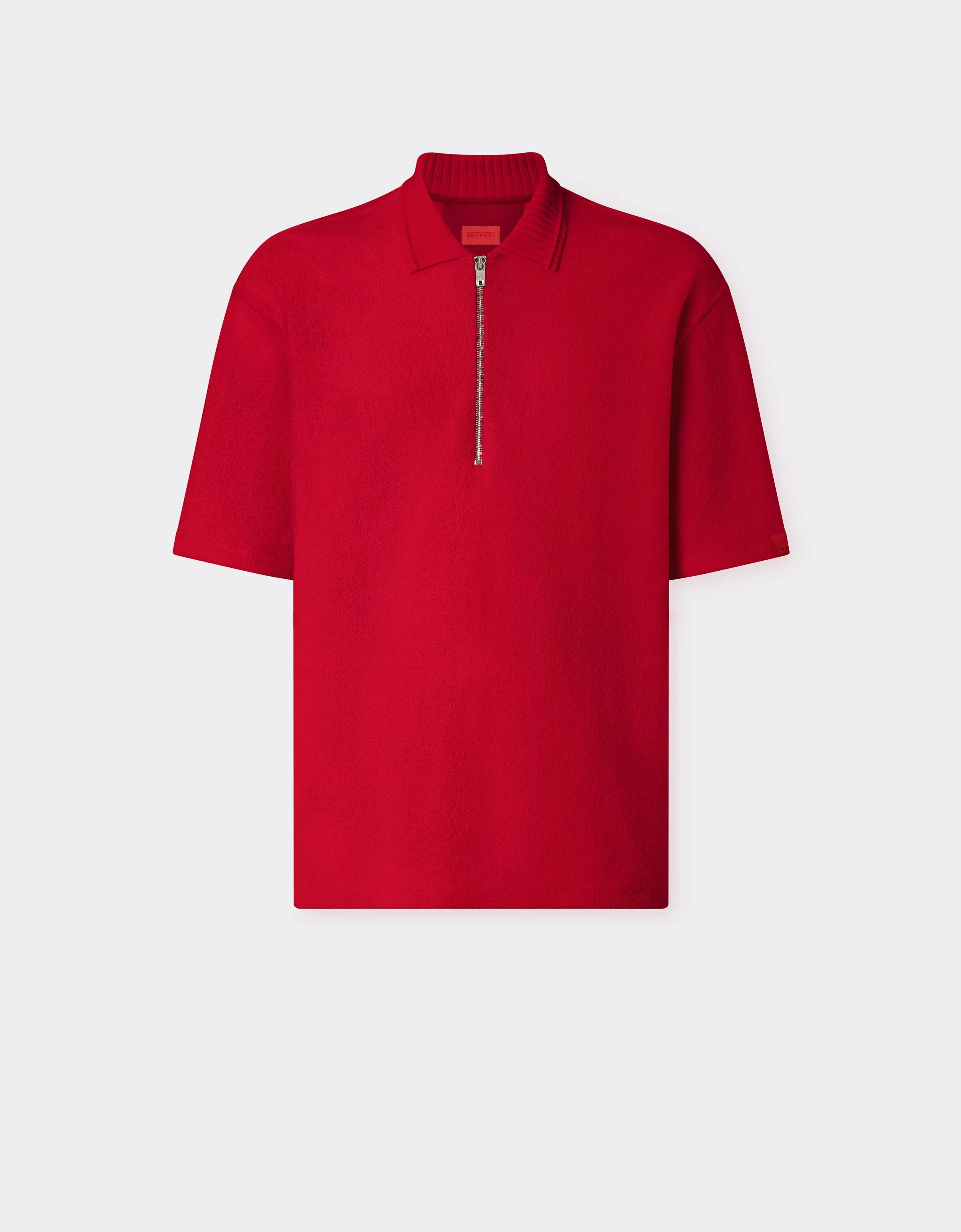 Cotton-blend bouclé terry polo shirt - 1