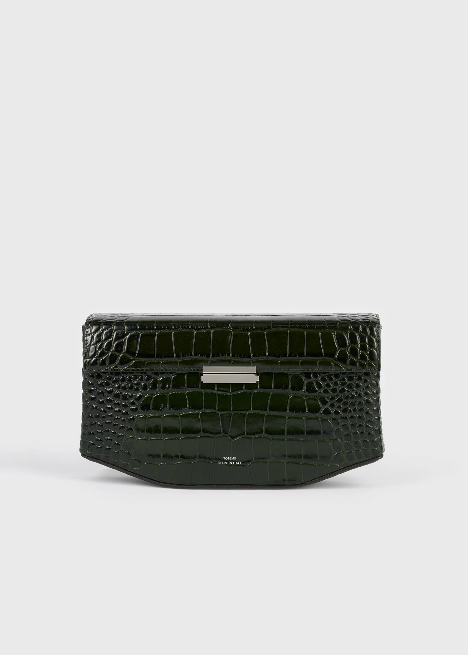 Clip croco-embossed shoulder dark green - 1