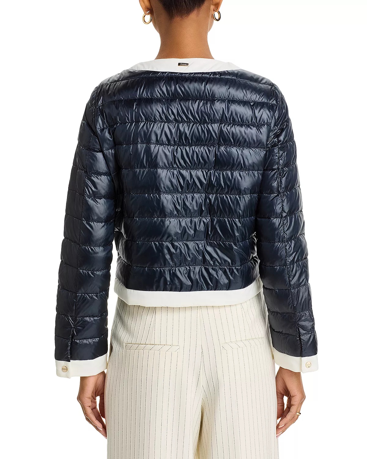 Matte Trim Quilted Short Jacket - 4