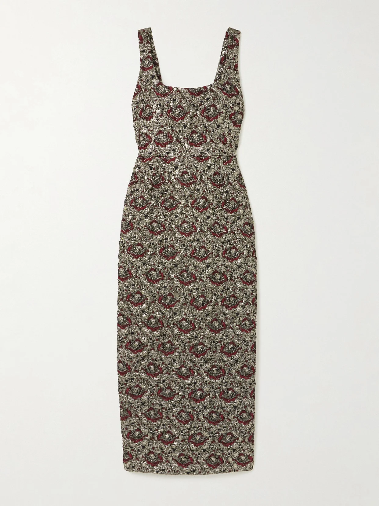 Ravenna Metallic Jacquard Midi Dress - 1