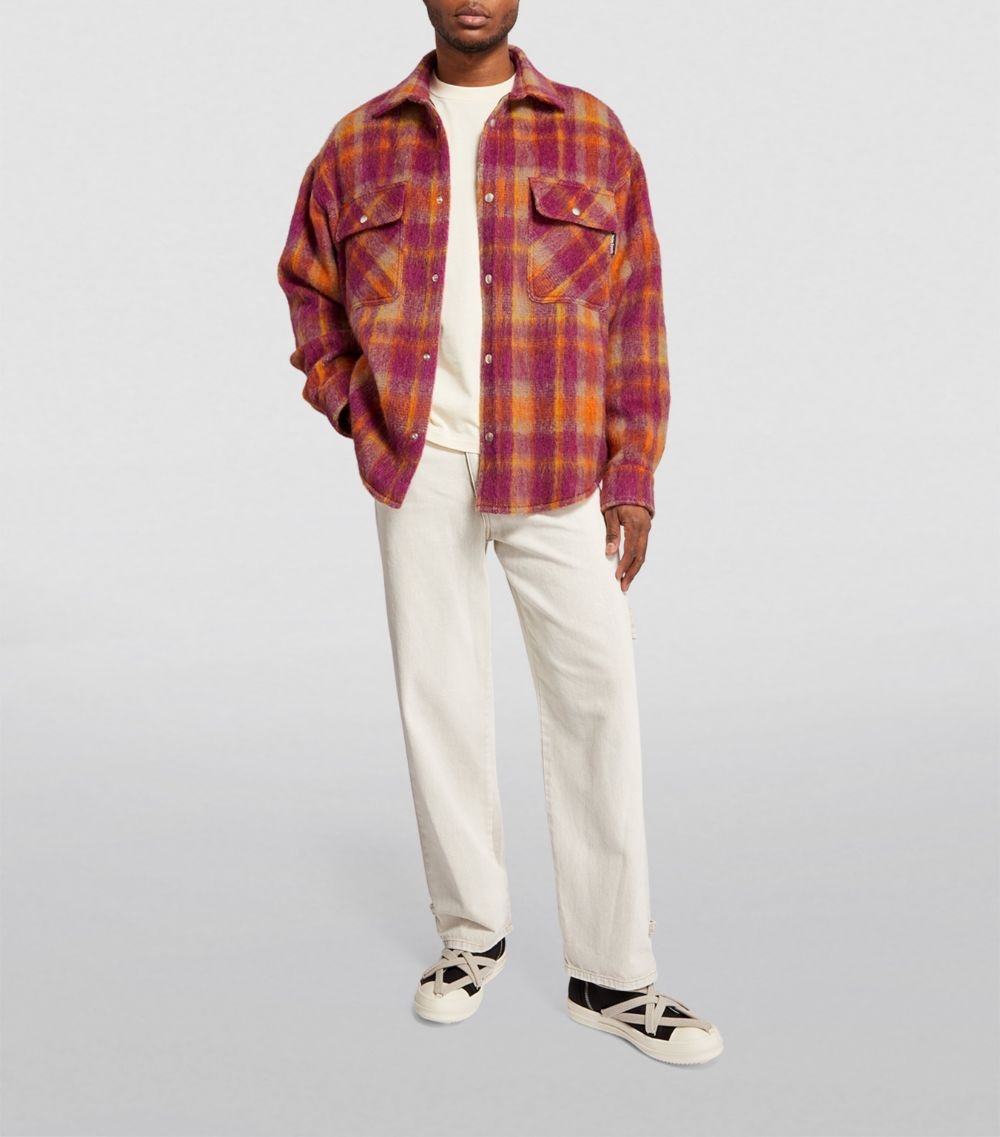 Palm Angels Brushed-Wool Check Overshirt | harrods | REVERSIBLE