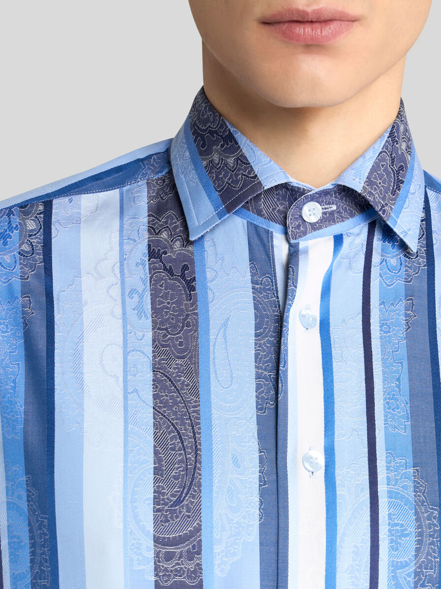 STRIPED COTTON JACQUARD SHIRT - 3