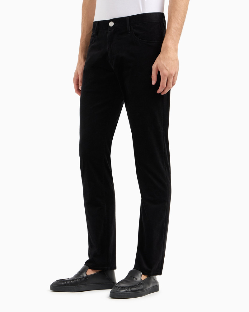 GIORGIO ARMANI Regular-fit, five-pocket trousers in ribbed cotton and cashmere outlook
