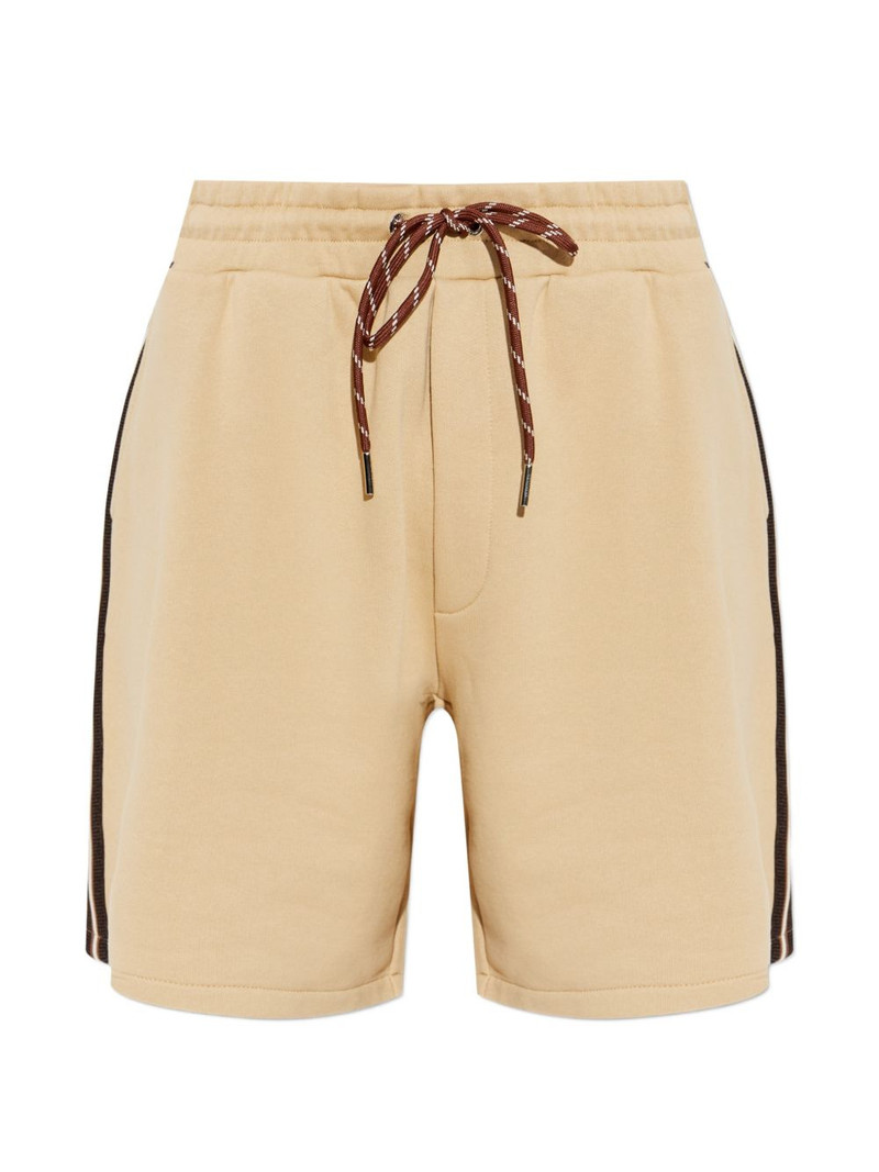 drawstring-detail striped cotton shorts 1