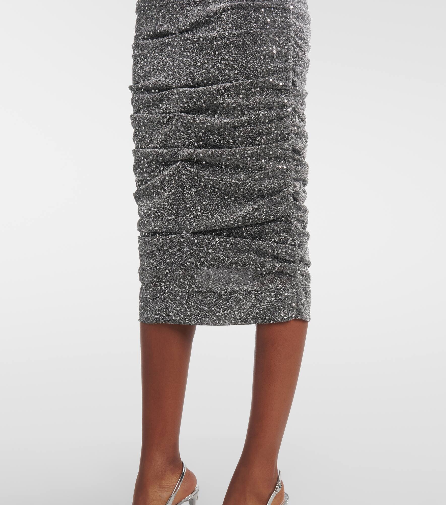 Sequined ruched midi dress - 6
