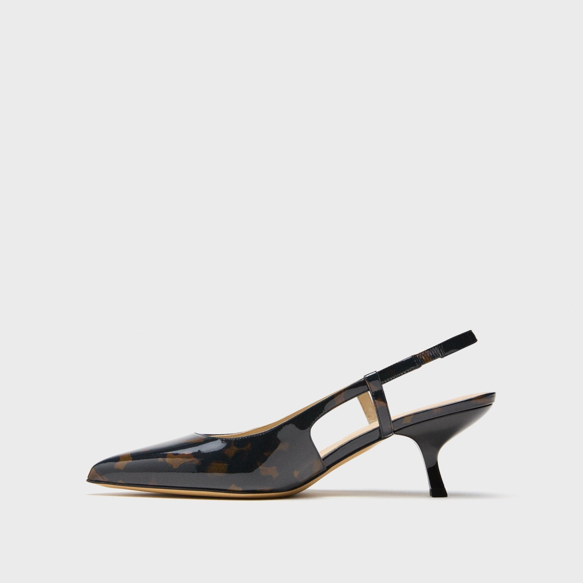 Micro Slingback Pump in Tortoiseshell Printed Leather - 3
