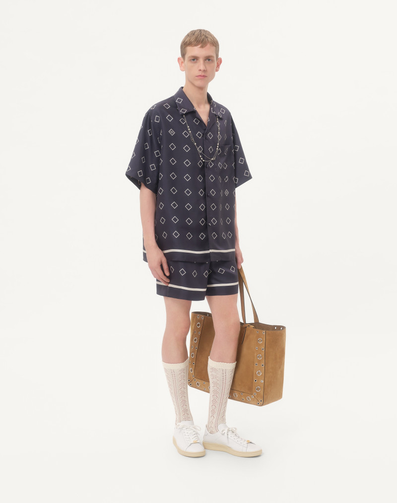 Valentino SILK TWILL BERMUDA SHORTS WITH ALL-OVER OPTICOOL PRINT outlook