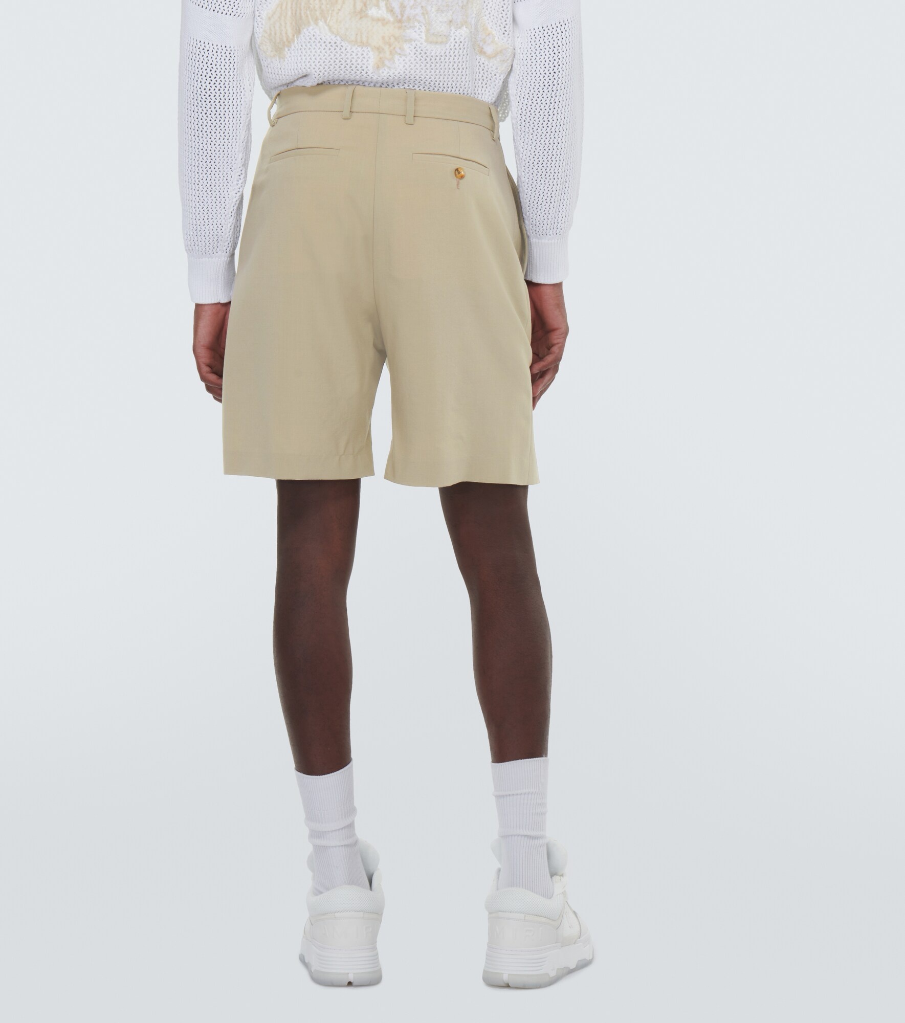 Wool-blend Bermuda shorts - 4