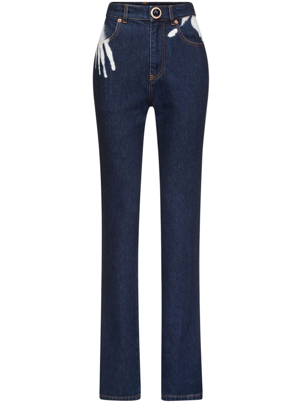 Handprint straight-leg jeans - 1