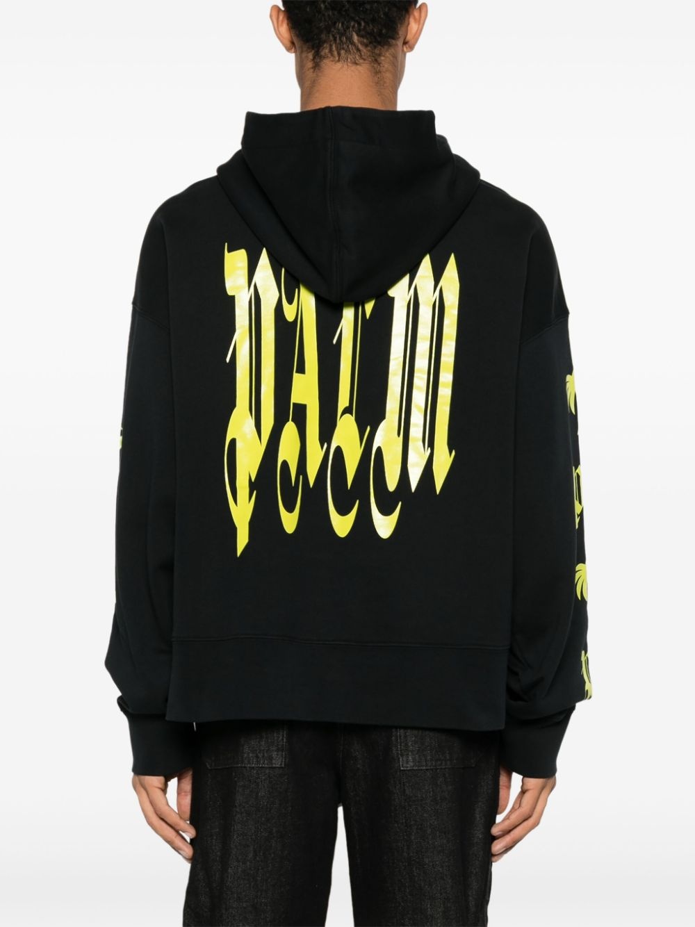 logo-print cotton hoodie - 4