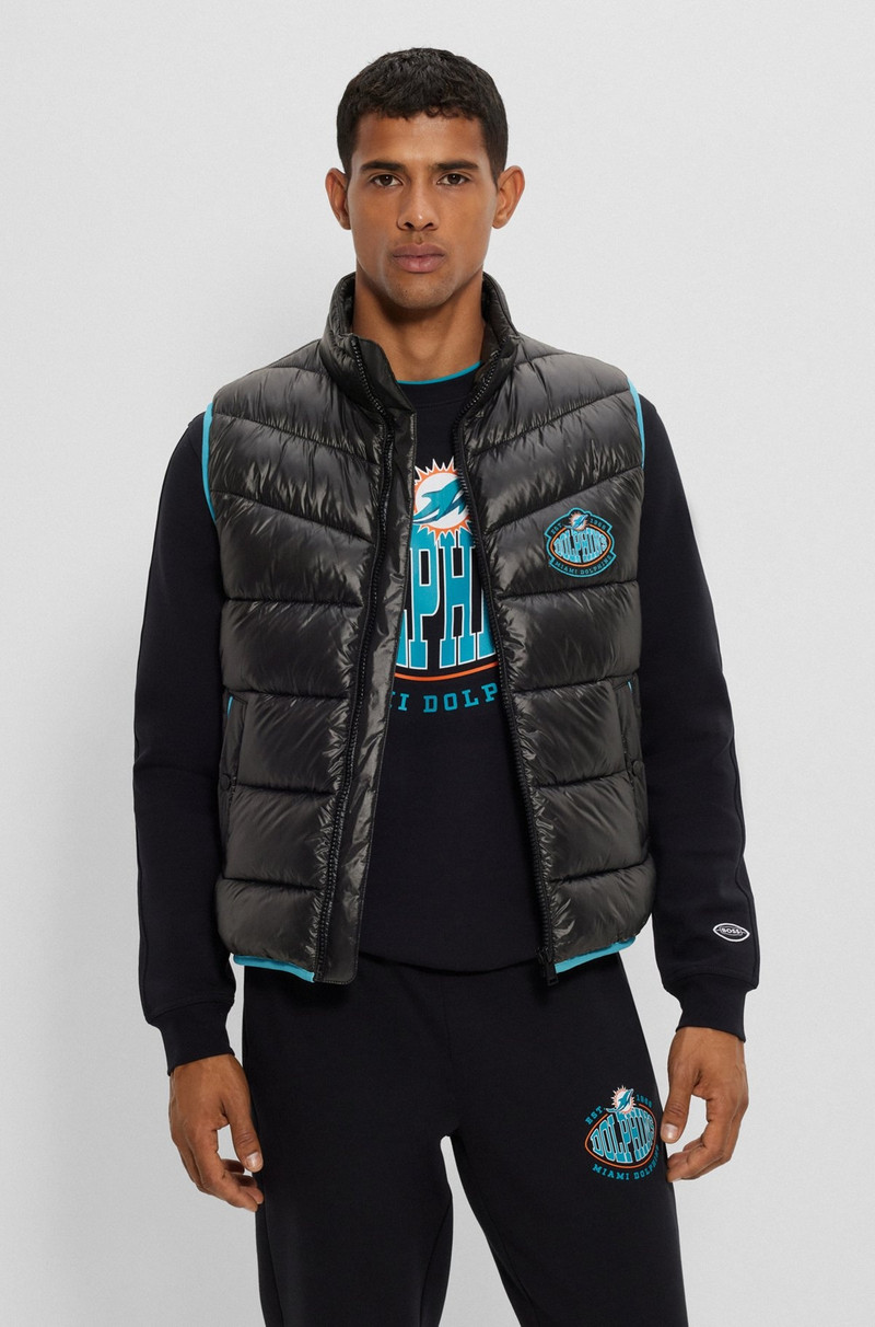 BOSS X NFL WATER-REPELLENT PADDED GILET WITH COLLABORATIVE BRANDING 2