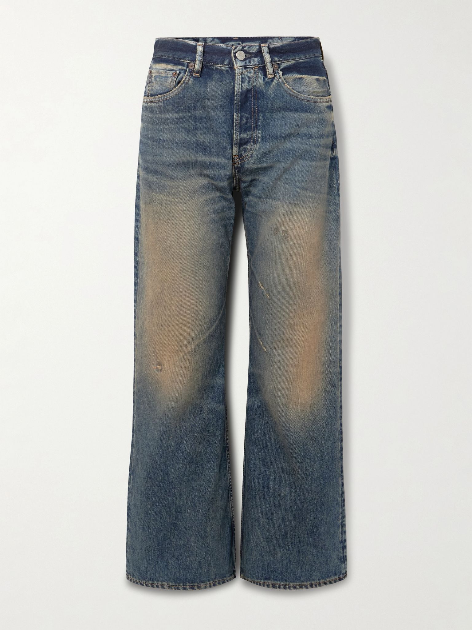 2021 distressed mid-rise flared organic jeans Blue - 1
