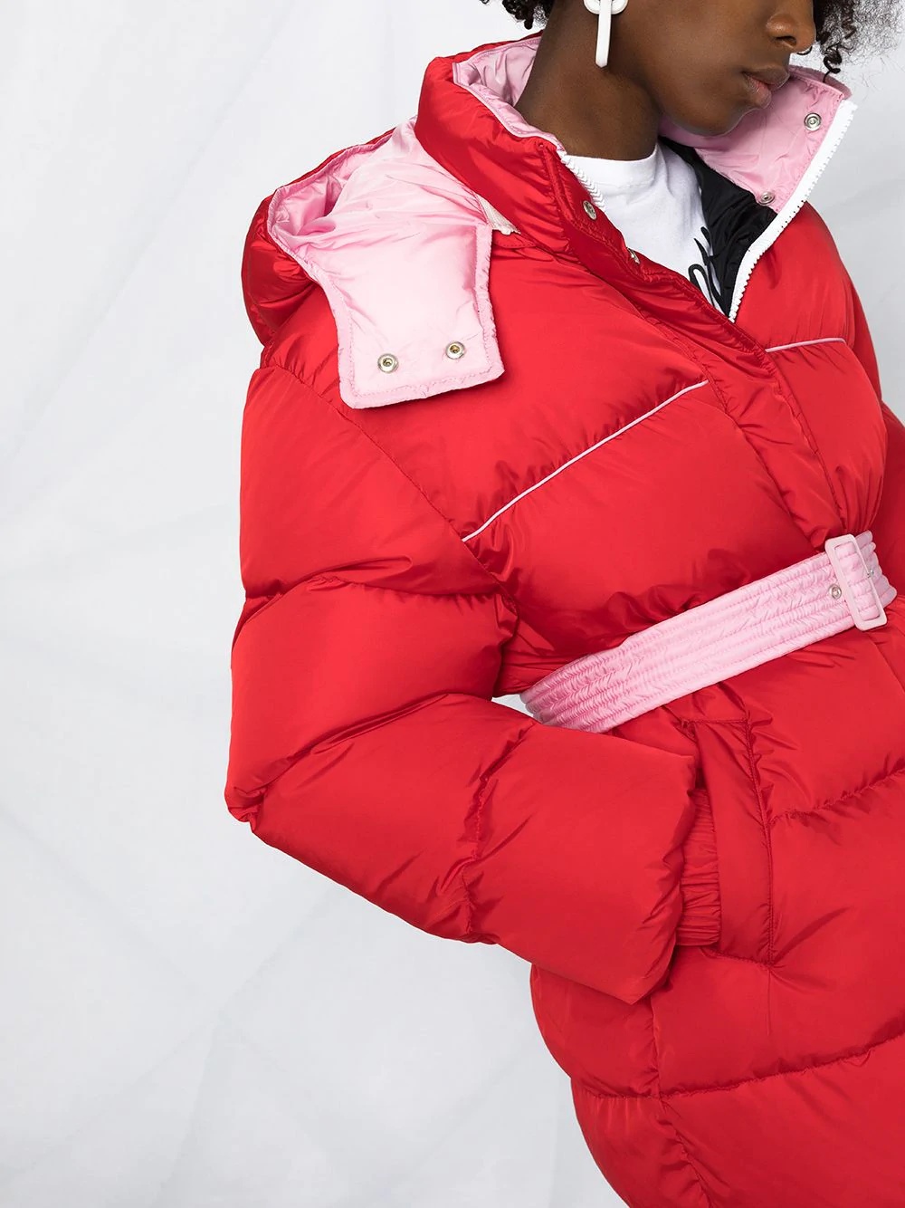 belted waist puffer jacket - 3