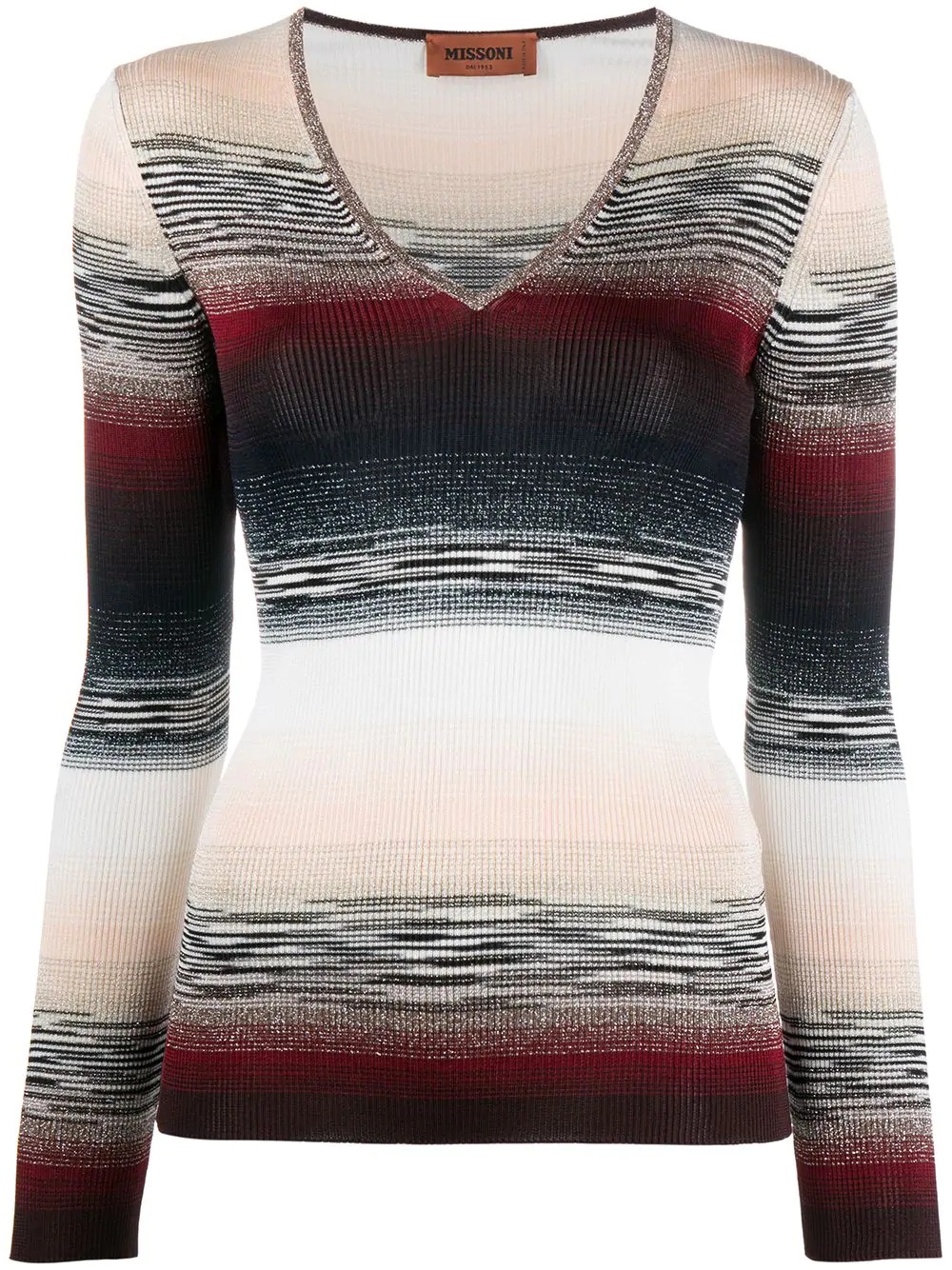 striped ribbed jumper - 1