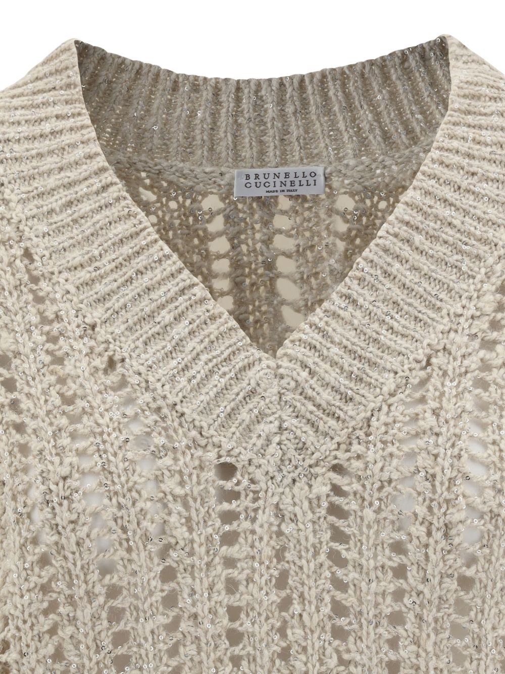 V-neck cable-knit sweater - 3